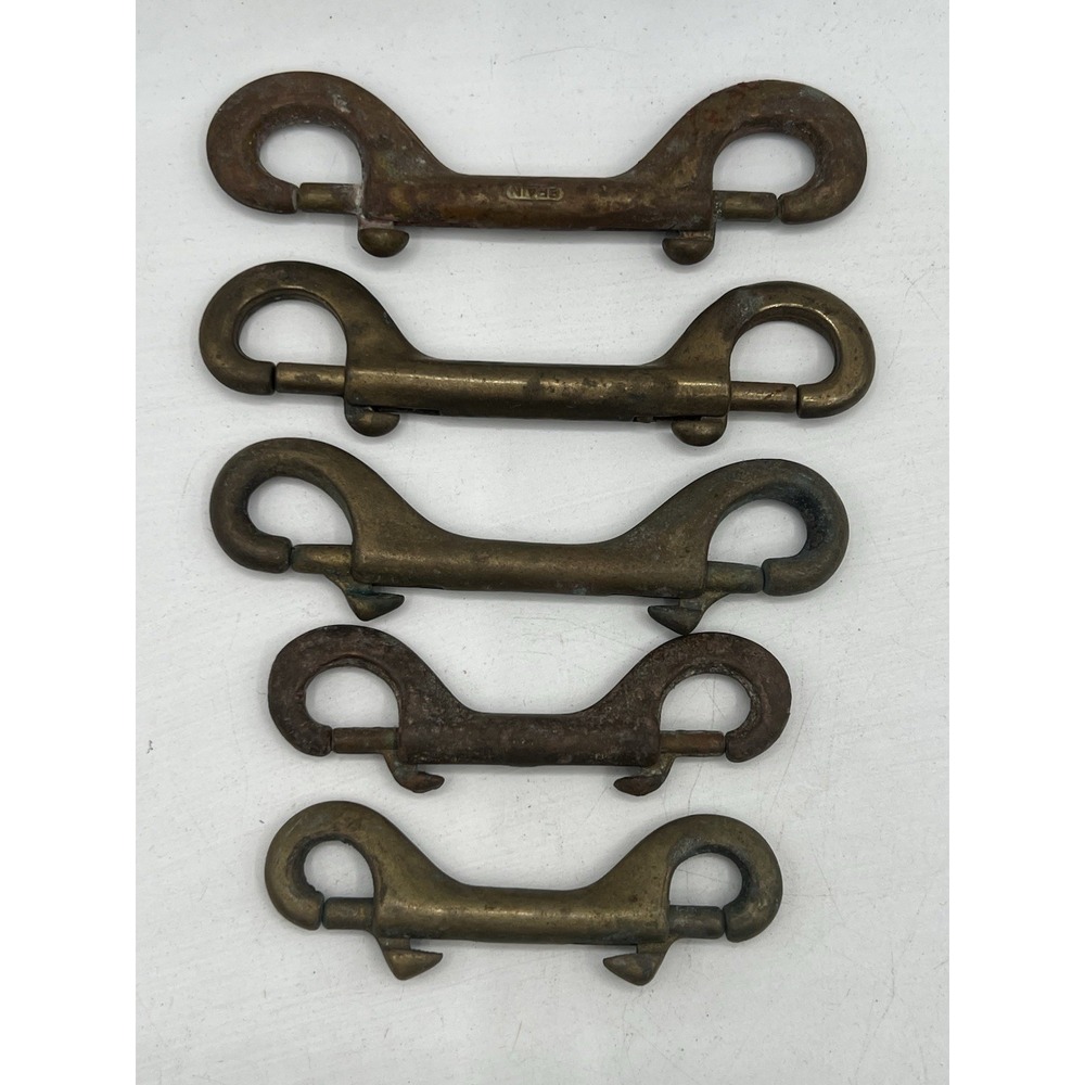 Vintage Double Ended Bolt Snap Hooks Trigger Snaps Made In Spain And Italy Lot
